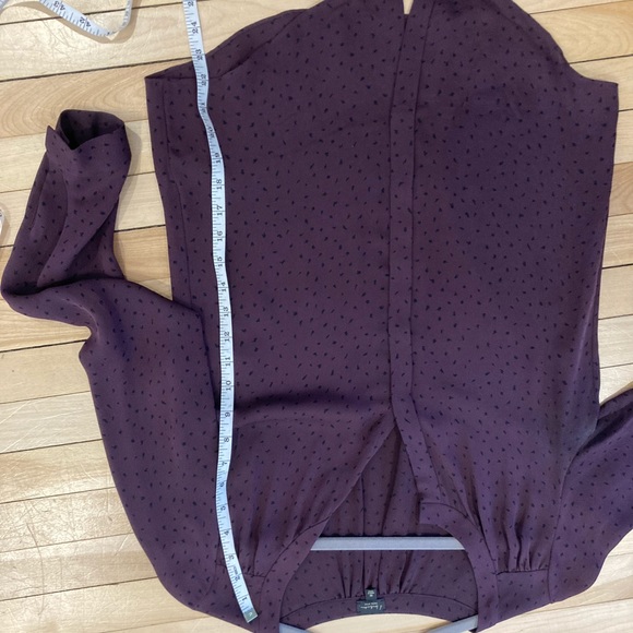 Aritzia Babaton plum with black dots silk blouse - Picture 7 of 7